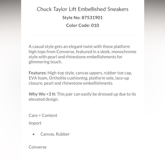 Converse Cream High-Top Sneakers with Studs - Picture 4 of 9